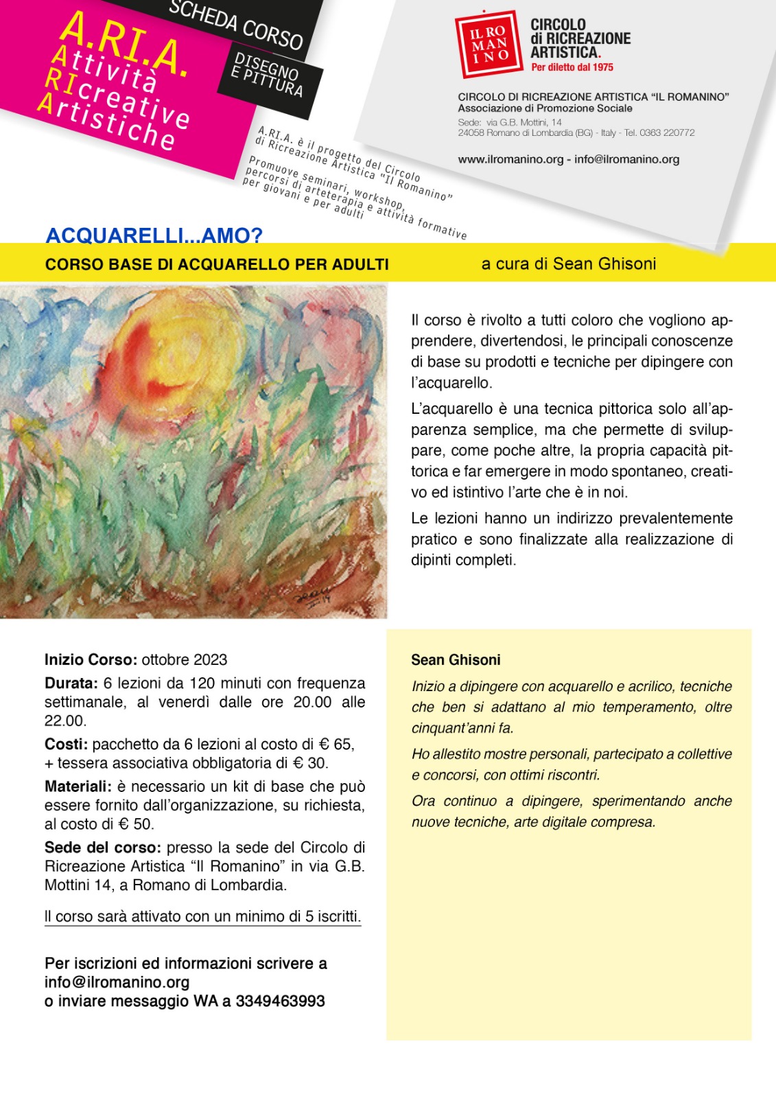 corso acquarello per adulti